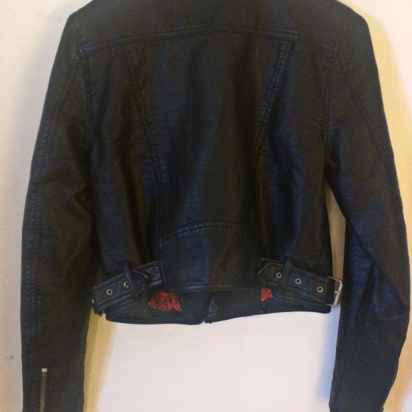Free People Heartache Faux Leather Bomber Jacket - Picture 4 of 5